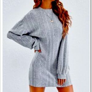 Gray sweater dress